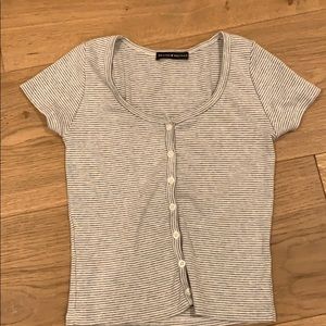 cute button down blue striped brandy shirt 💫